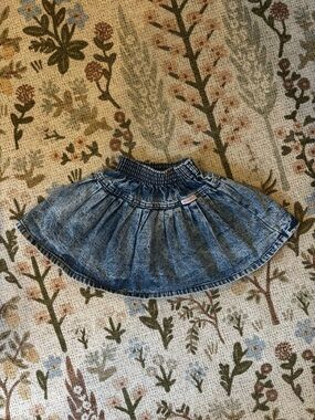 Vintage Cutecumber Acid Wash Denim Circle Skirt